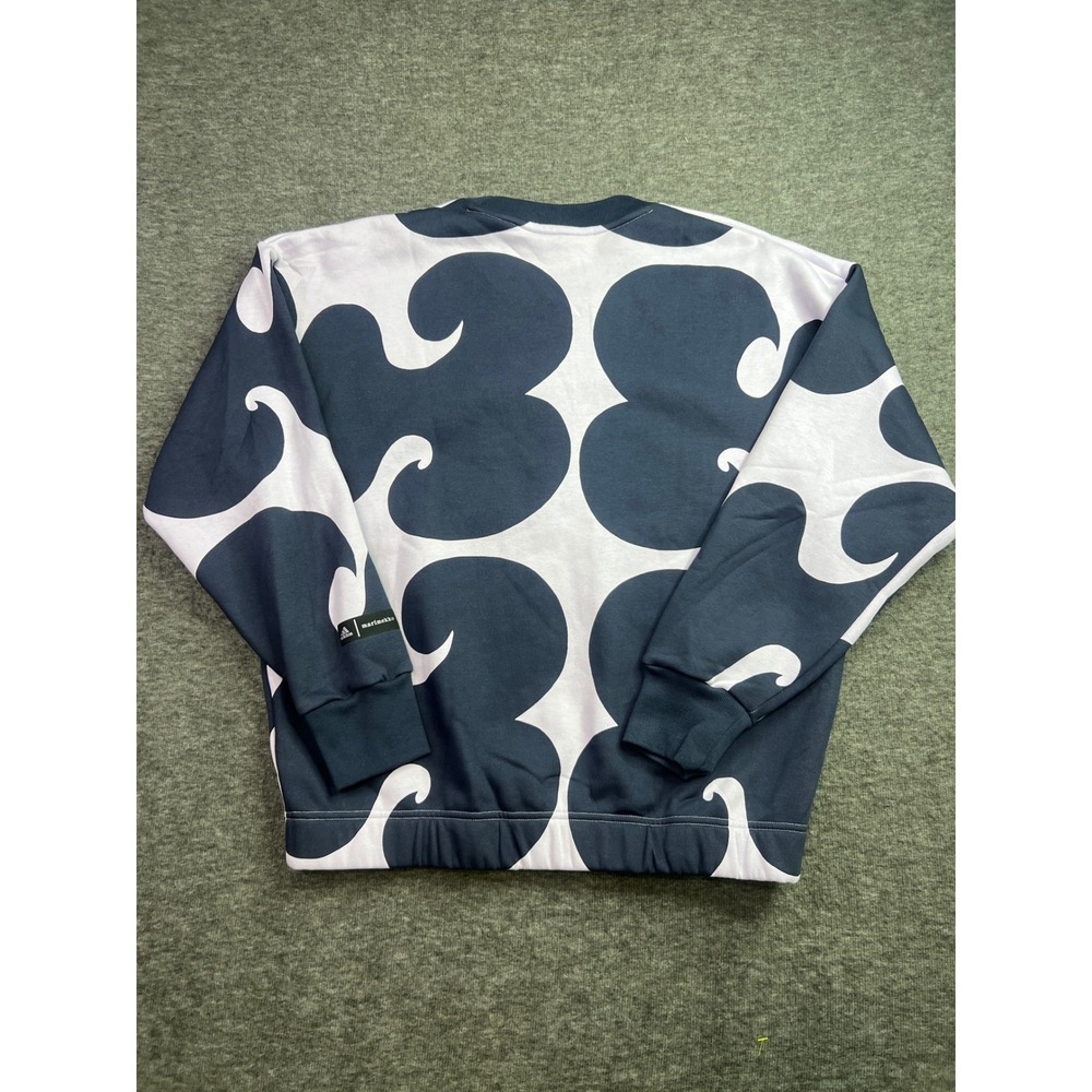 Adidas Marimekko Unikko Sweatshirt Womens M Purple Navy Pullover HS6725 New - Picture 4 of 10